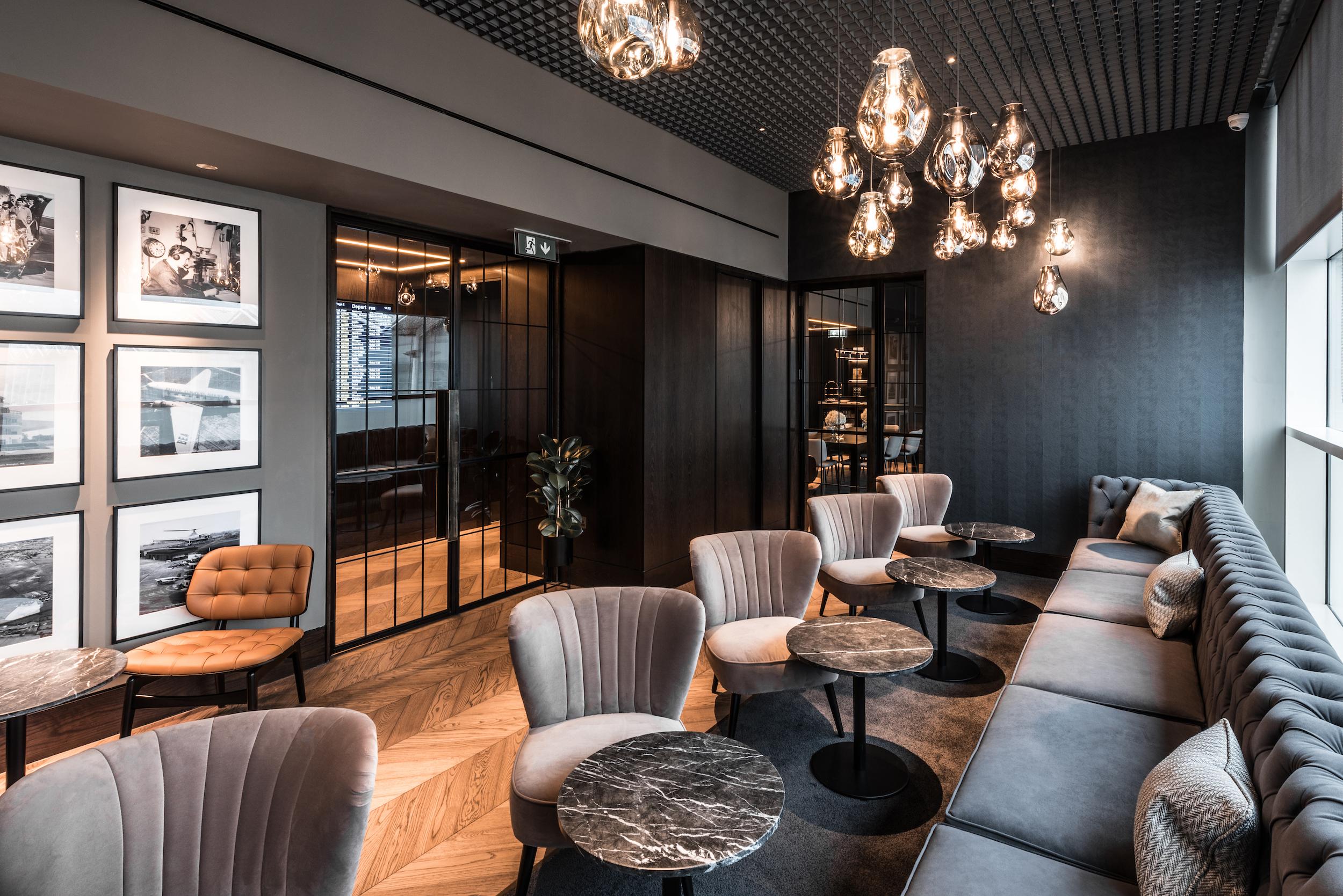 Modern lounge with plush seating for networking events in Longbridge Social Club.