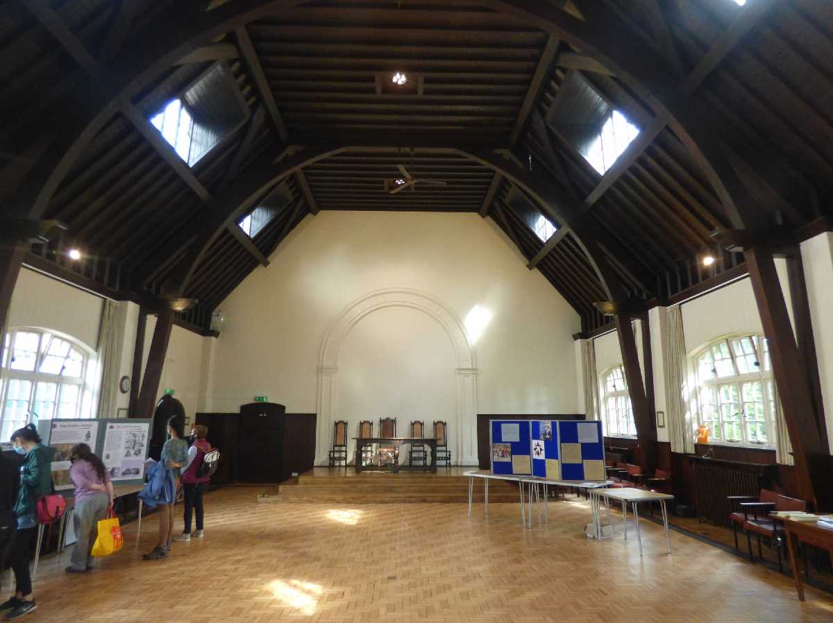Spacious Hall Green Quaker Meeting House with high ceilings for workshops and gatherings.