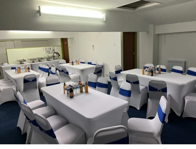 Evening Room at Brandwood Centre: elegant meeting space with white linens, ideal for conferences.