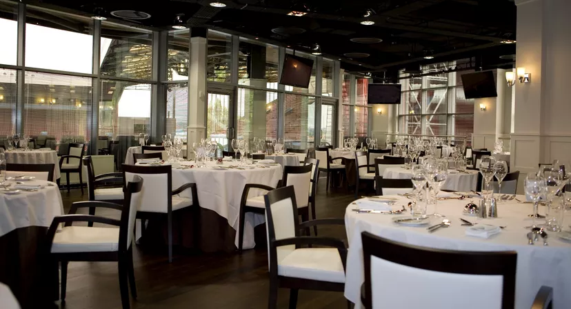 Sophisticated dining space at Aston Villa FC, perfect for corporate events and private dinners.