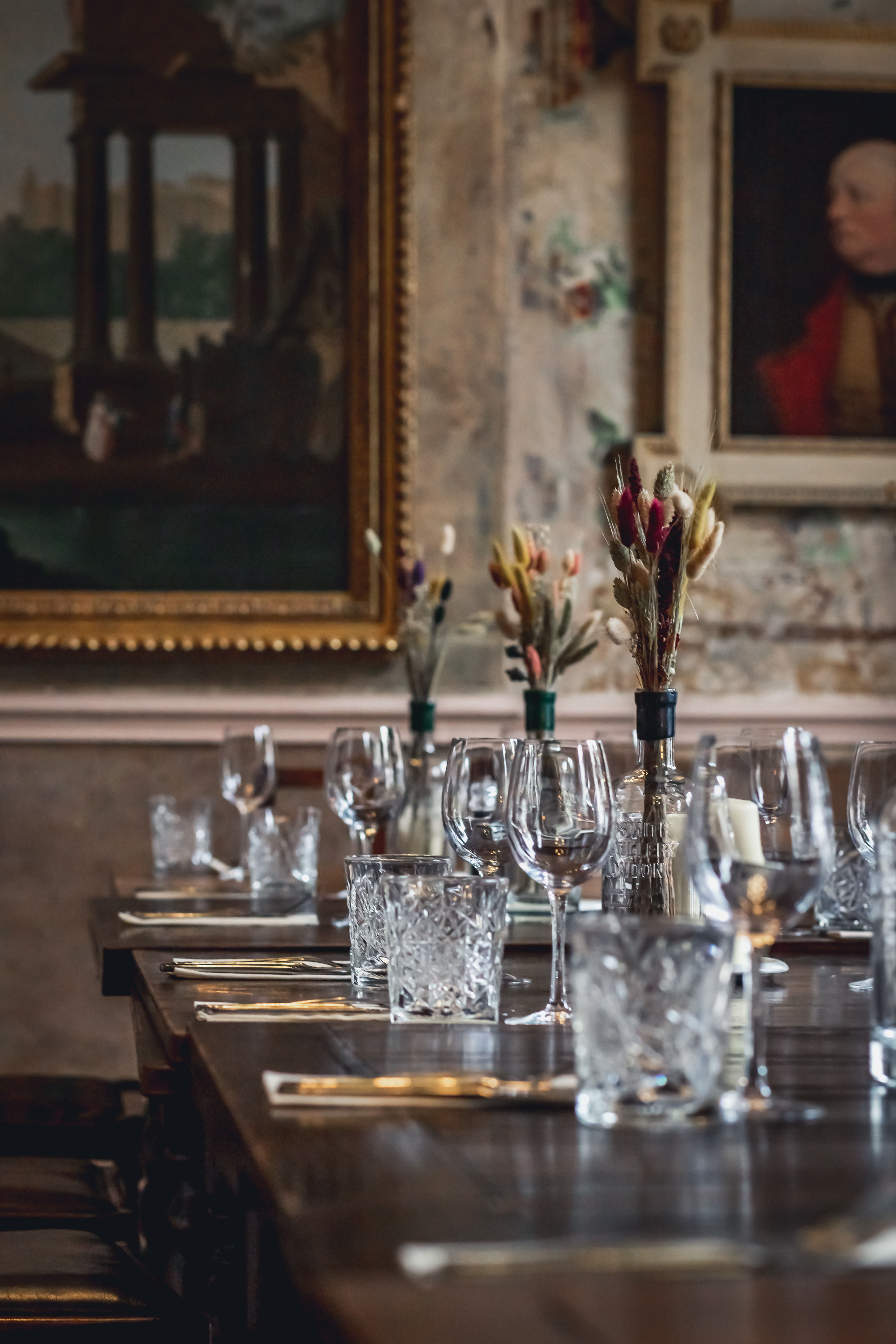Elegant event space at The Wilton Arms with floral arrangements and classic decor.