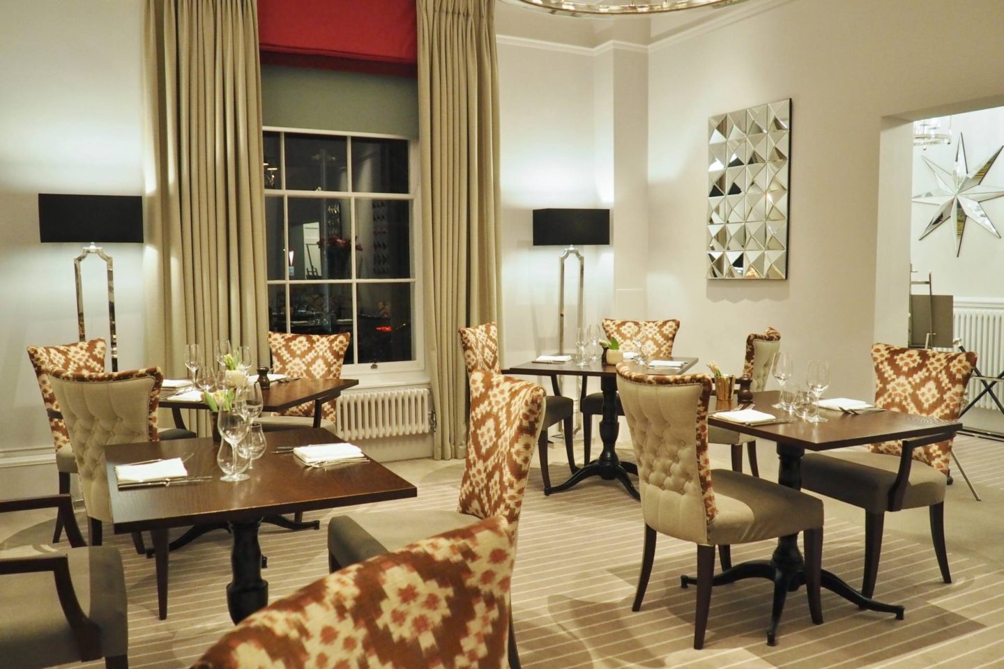 Private dining room at Three Church Road, elegant decor for intimate business events.