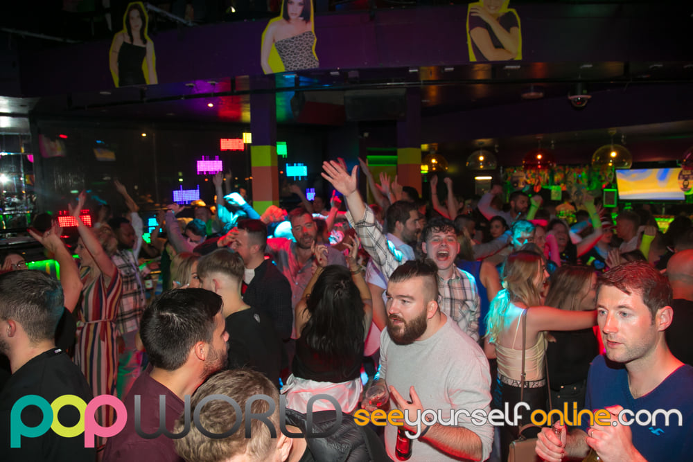 Vibrant crowd at Popworld Birmingham, showcasing nightlife and social events ambiance.