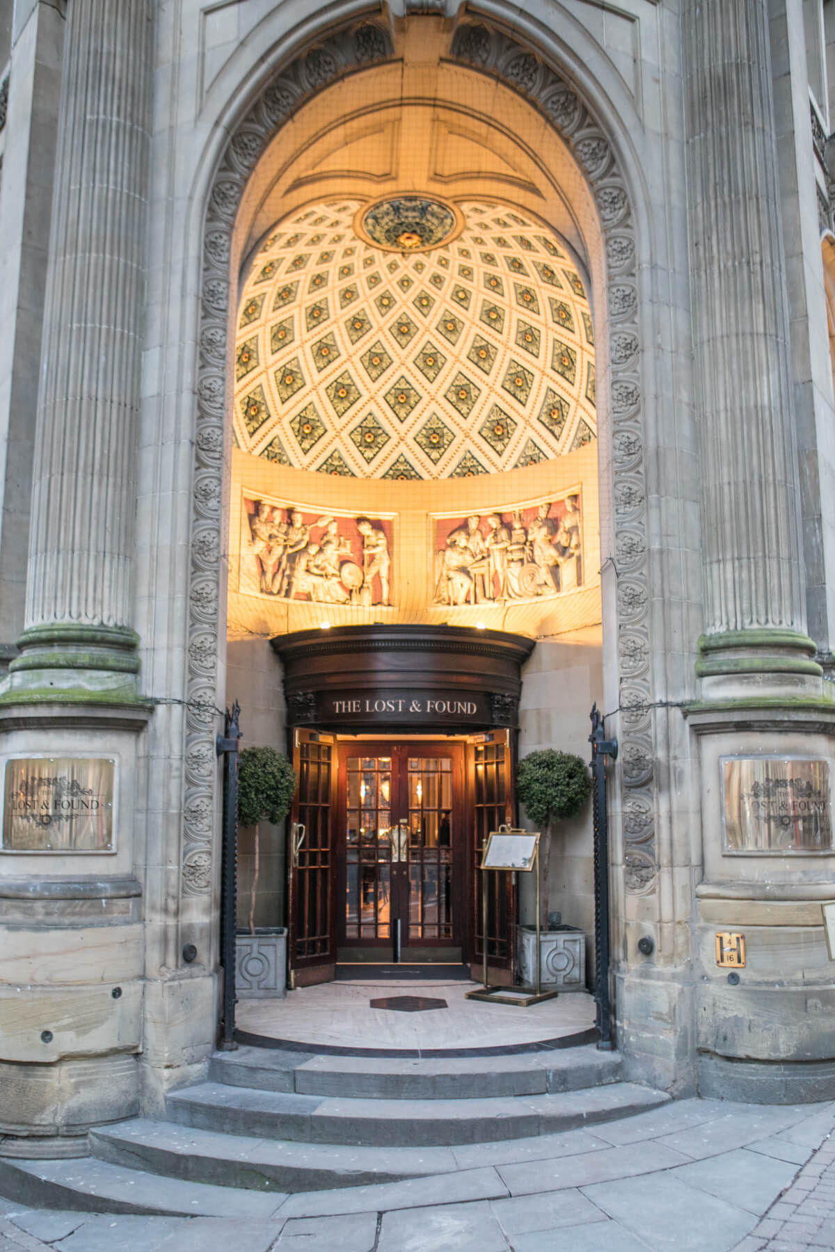 Elegant entrance of The Lost & Found Birmingham, perfect for upscale events and gatherings.