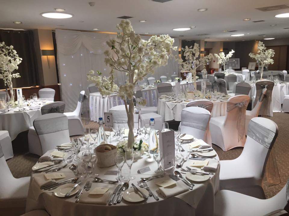 Elegant banquet hall at Lea Marston Hotel, perfect for weddings and corporate events.