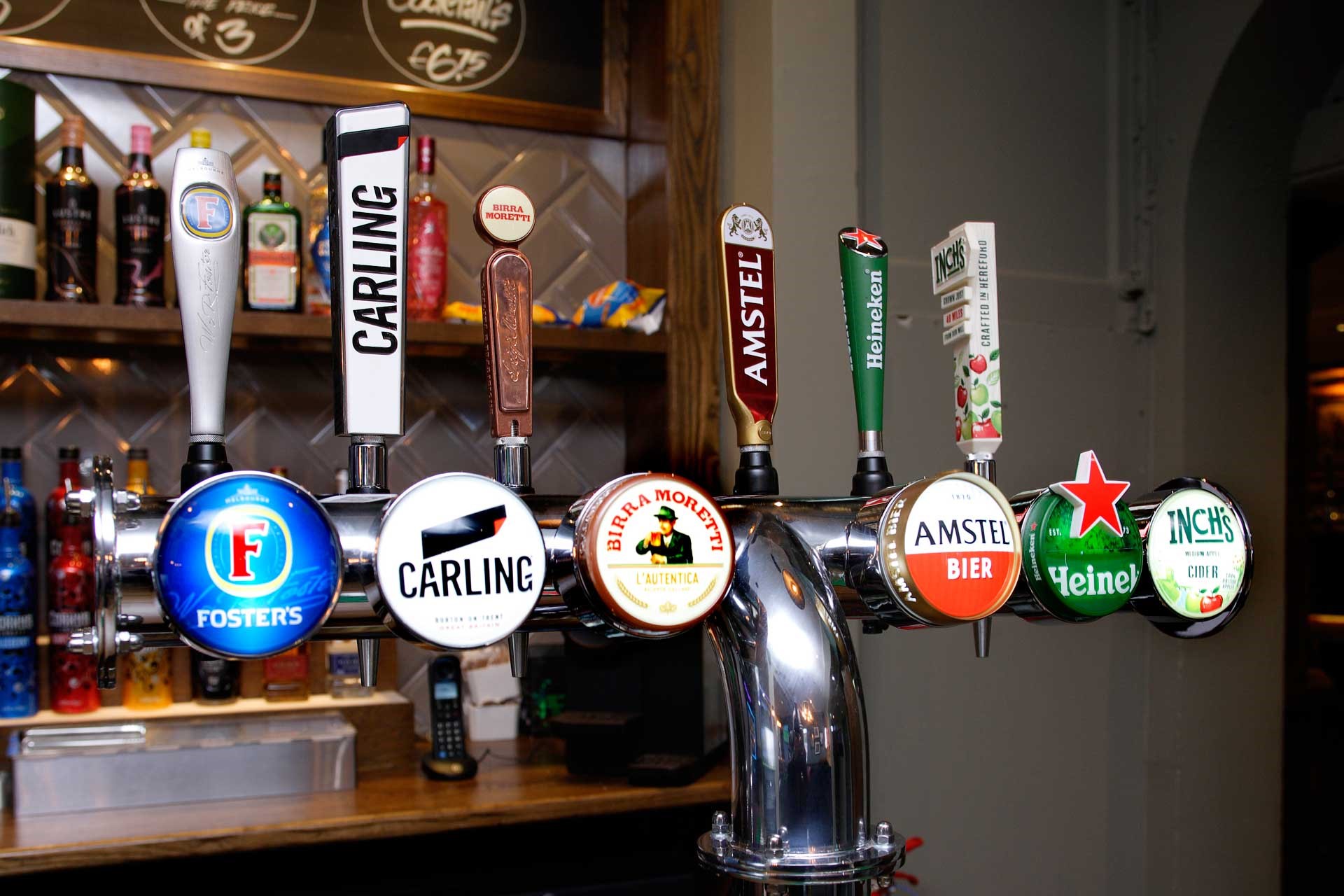 Well-stocked bar at The Hunting Tree, perfect for networking events and social gatherings.