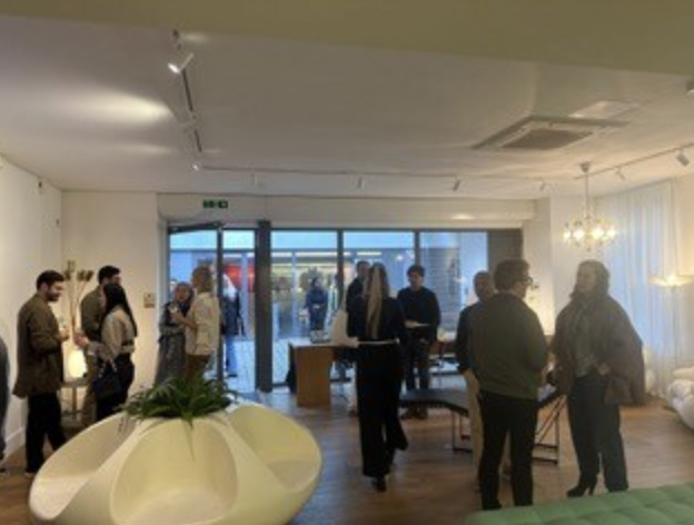 Vibrant networking event at The Gallery in Missy Decor with natural light and stylish seating.