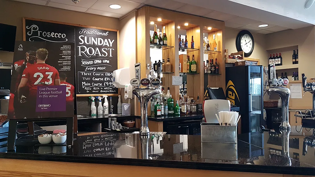 Bar area in West Warwickshire Sports Complex, ideal for networking and casual events.