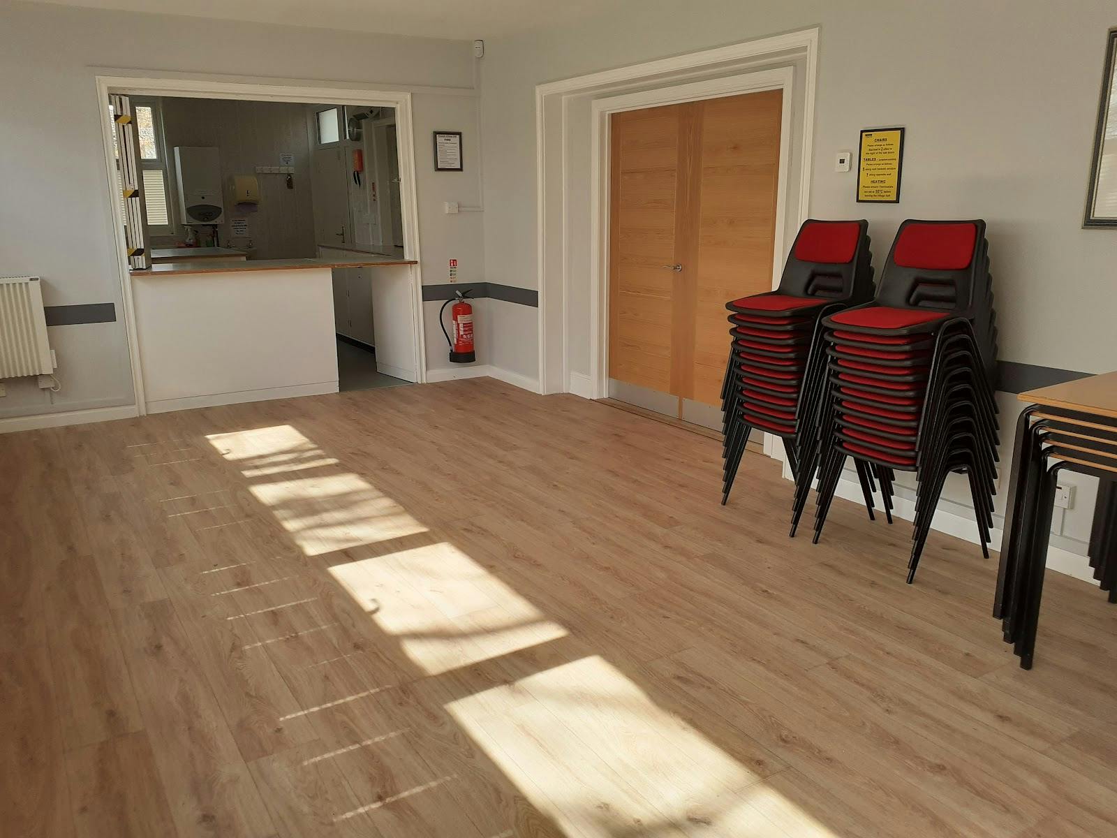 Versatile Knowle Village Hall event space with natural light for meetings and workshops.