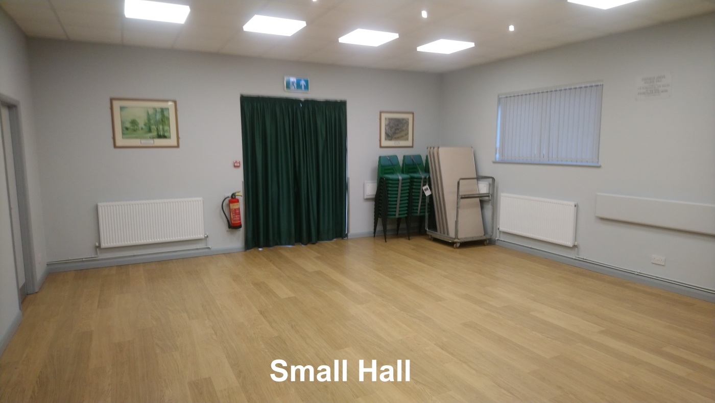 Cheswick Green Village Hall with wooden flooring, perfect for meetings and events.
