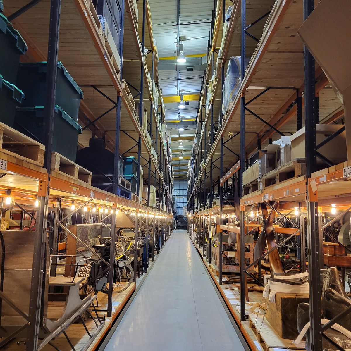 Museum Collection Centre in Birmingham: organized storage for efficient event supplies.