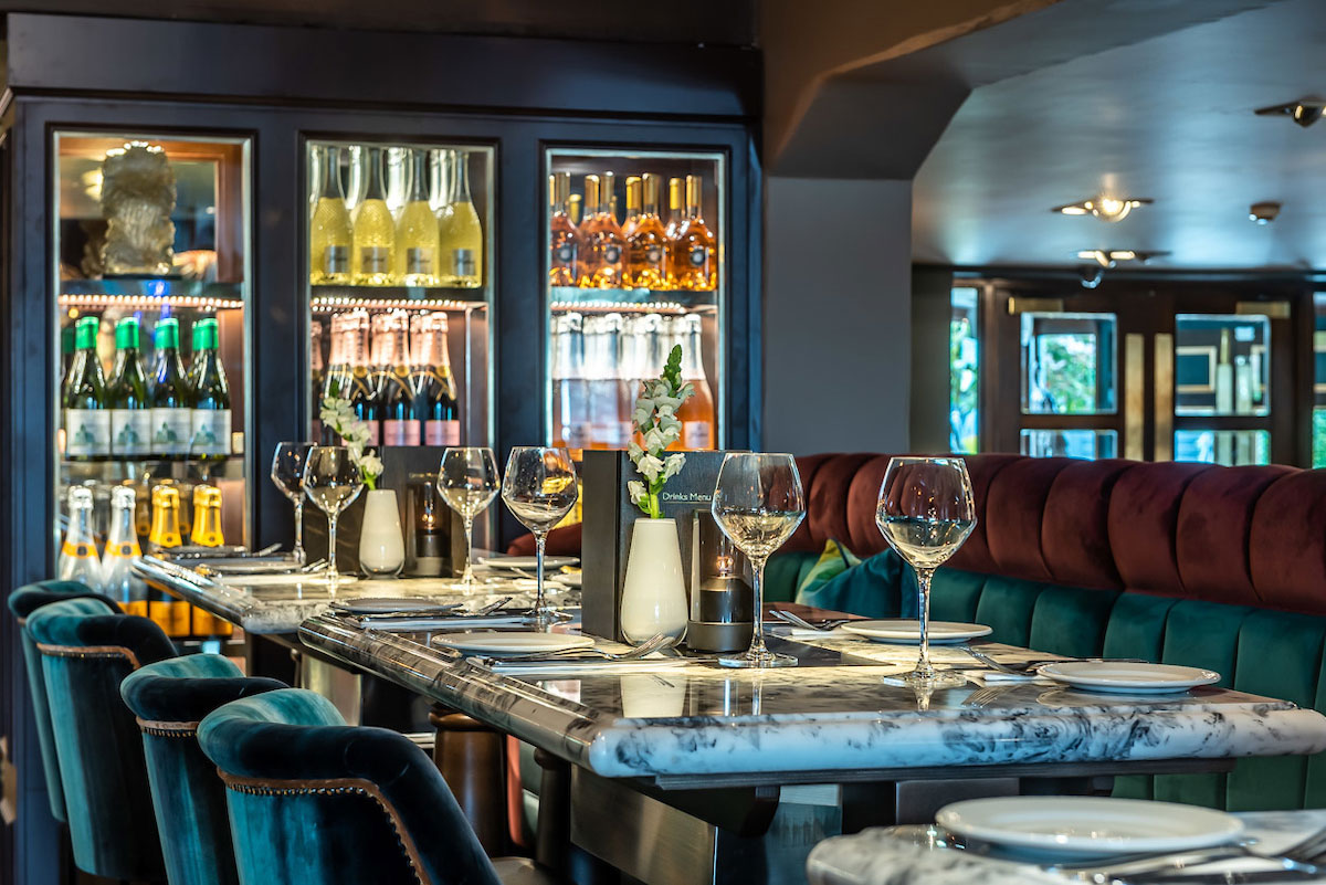 Elegant gastropub dining setup for upscale events and intimate meetings.