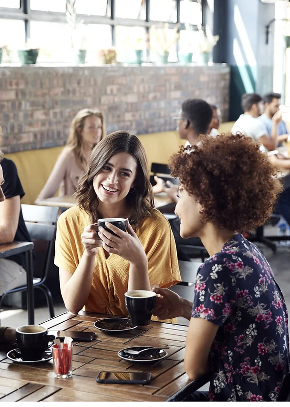 Vibrant café at St Faith’s Centre, ideal for networking and casual meetings.