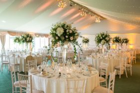 Elegant Pavilion Marquee at Dundas Castle, perfect for weddings and corporate events.