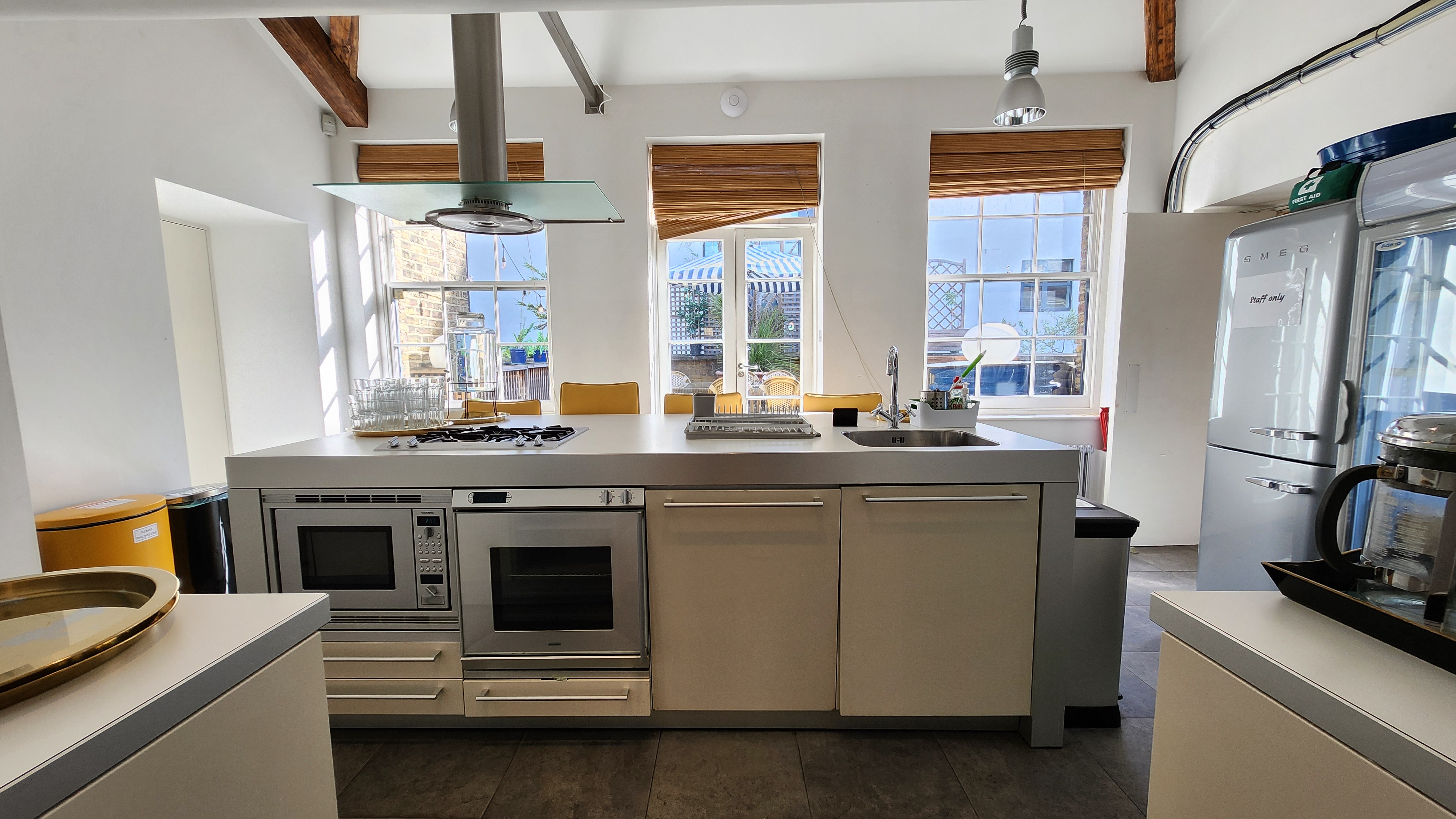 Modern kitchen in Lumiere London, ideal for culinary events and gatherings.