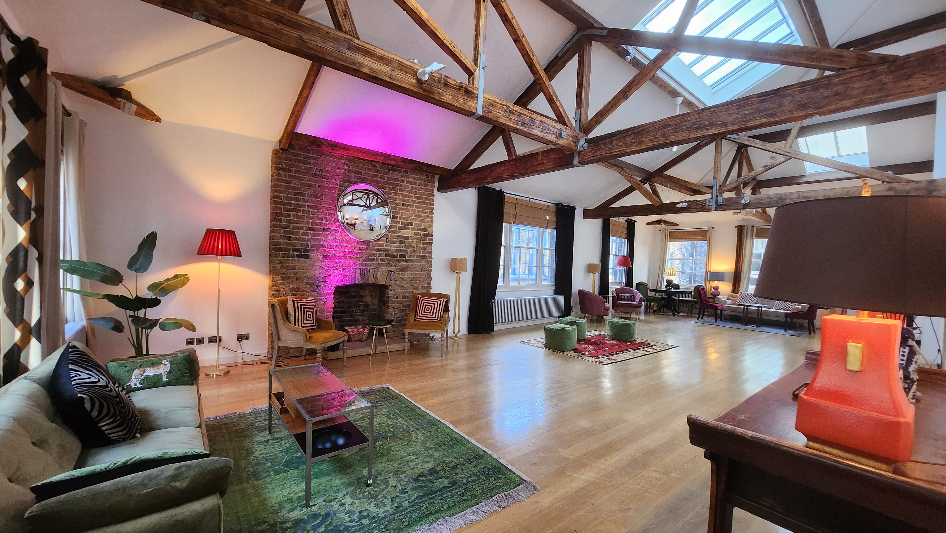 Versatile Shoreditch Loft venue with exposed beams for events and workshops.
