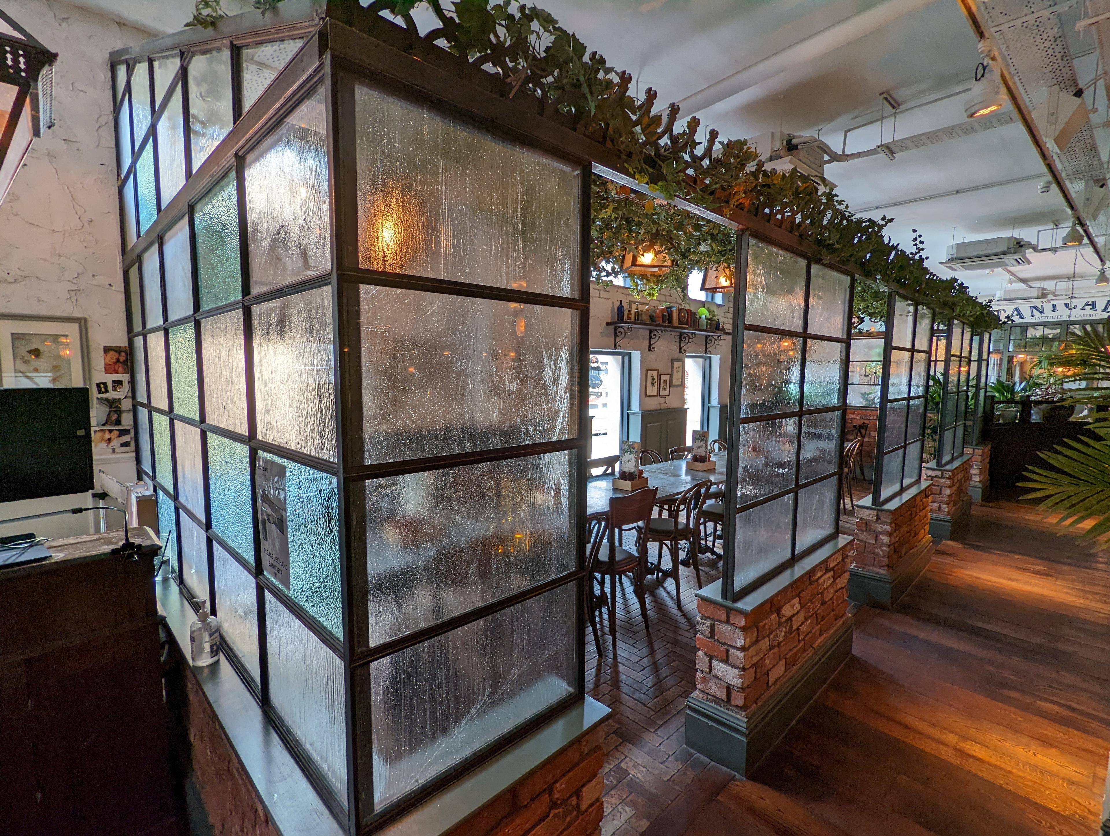 Stylish semi-private dining area in The Botanist Cardiff, ideal for events and meetings.