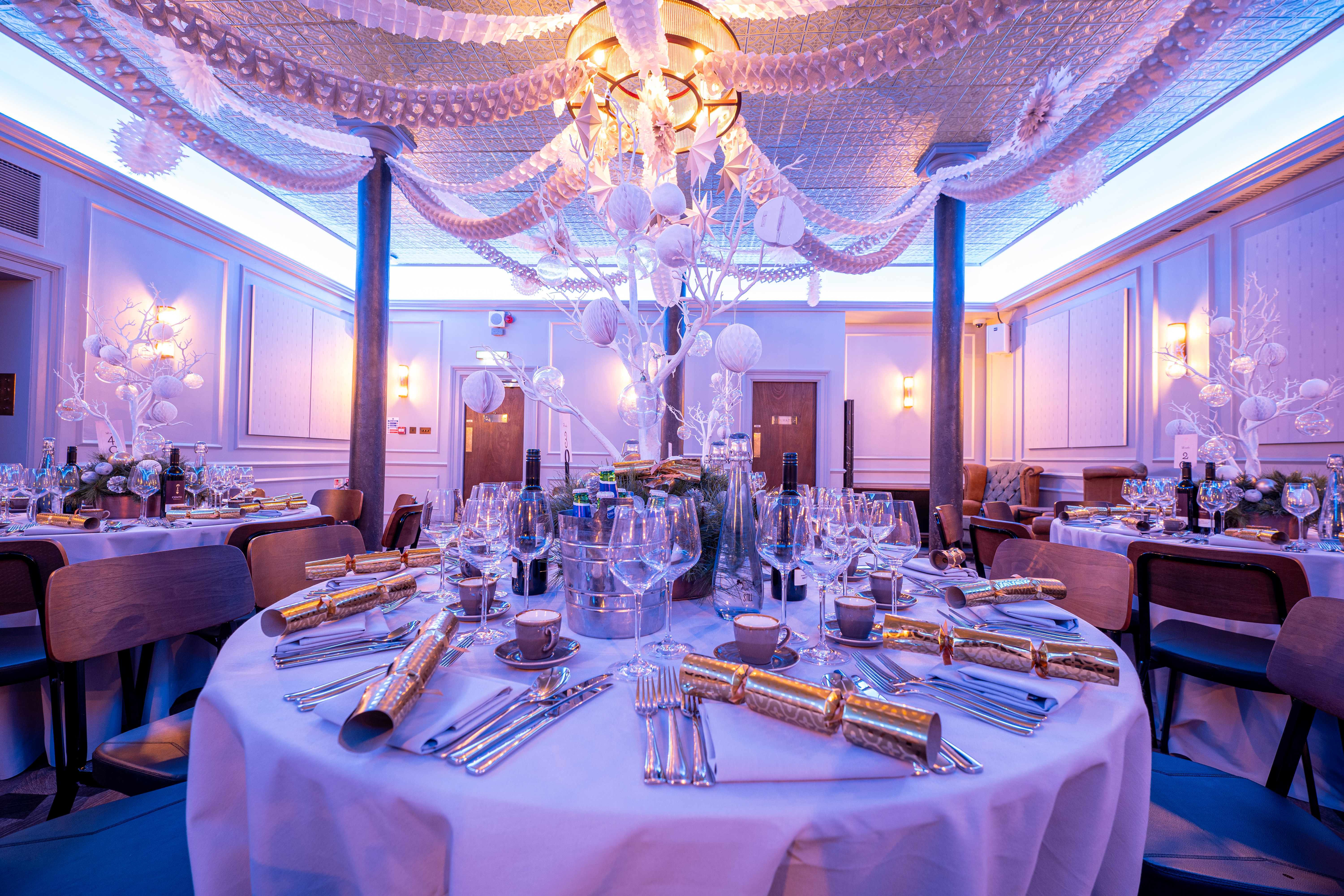 Elegant dining room at Grubstreet Cellars, perfect for formal events and celebrations.