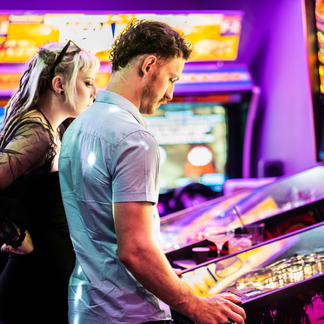 Vibrant Four Quarters Newcastle venue with colorful arcade, ideal for social events and team-building.