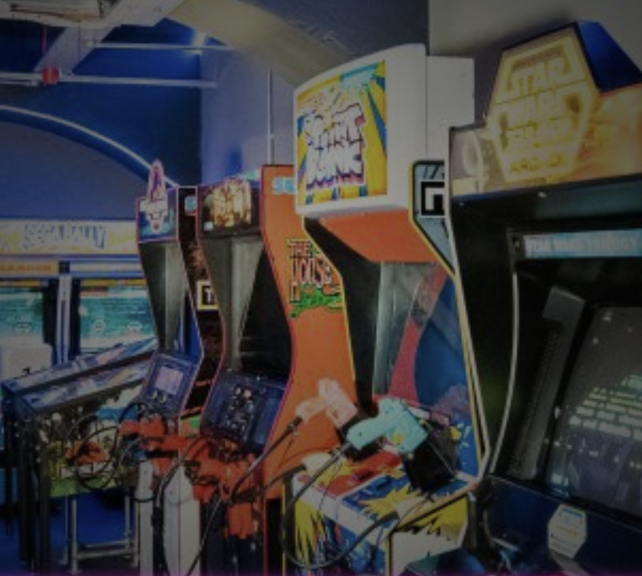 Vibrant arcade setup with classic gaming machines for corporate events in Newcastle.