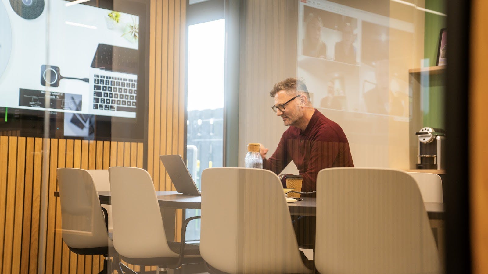 Modern training room with tech for hybrid meetings in Orbit Spaces, Parklands 1A.