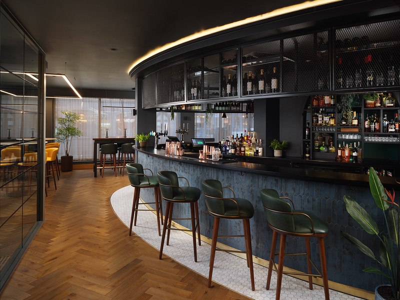 Stylish bar area in Malmaison Deansgate Hotel for networking events and meetings