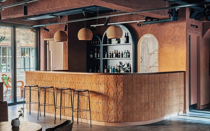 Stylish bar area in The Africa Centre, ideal for networking events and cocktail receptions.