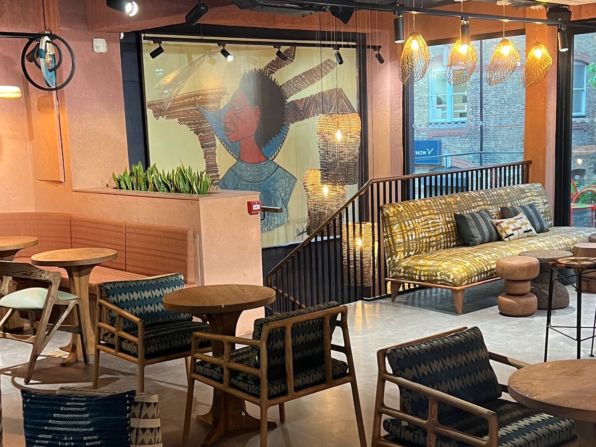 Stylish event space with modern decor and warm lighting at The Africa Centre.