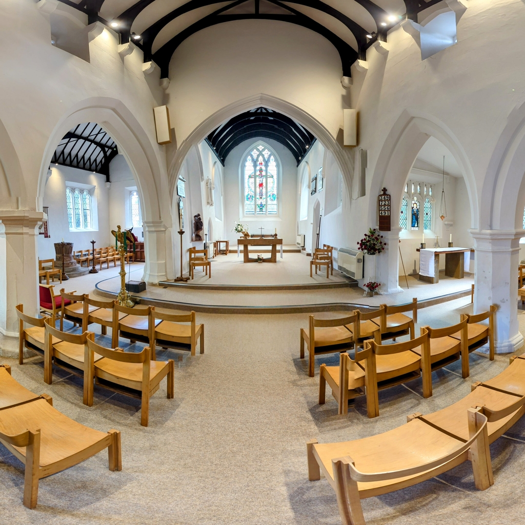Octagon Room in St. Mary's Coventry, serene event space with high ceilings for gatherings.
