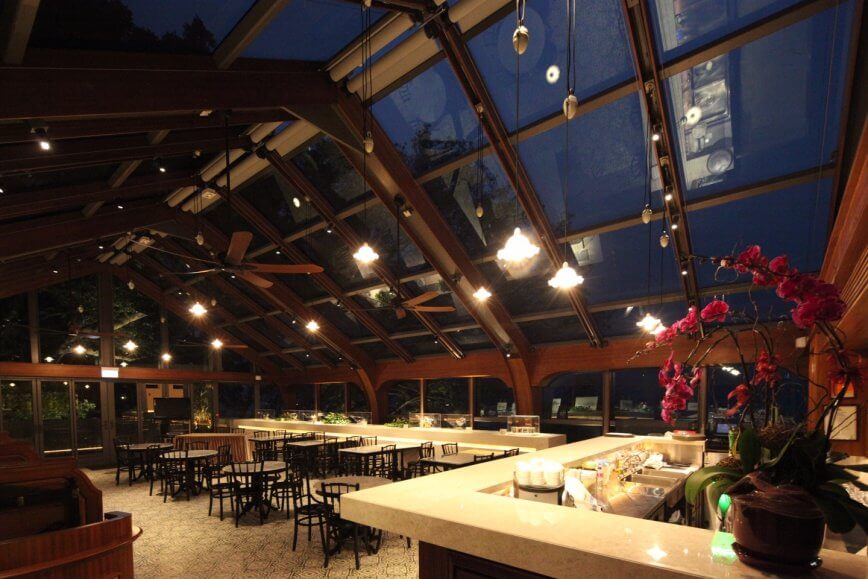 Wedding venue at Tai O Heritage Hotel with glass ceiling, ideal for elegant events.