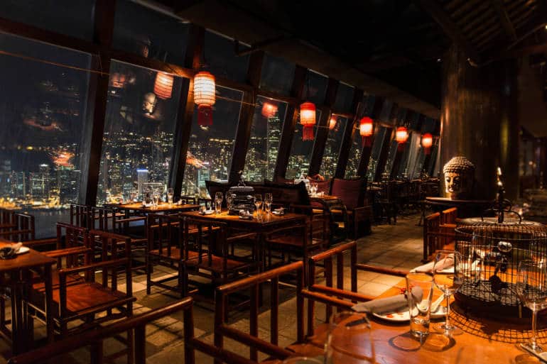 Moon Gate terrace in Hutong, elegant dining venue for corporate events and gatherings.