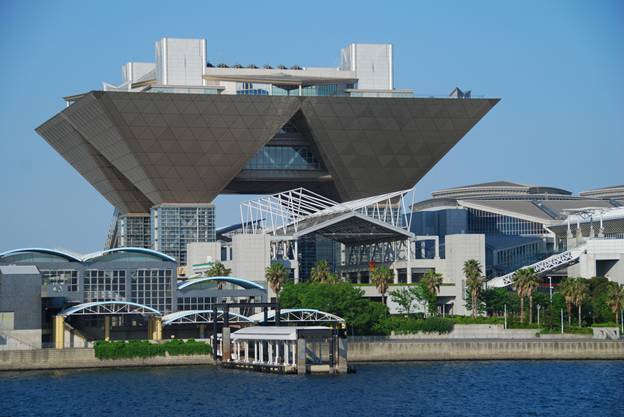 Atrium at Tokyo Big Sight, modern convention center for events and conferences.