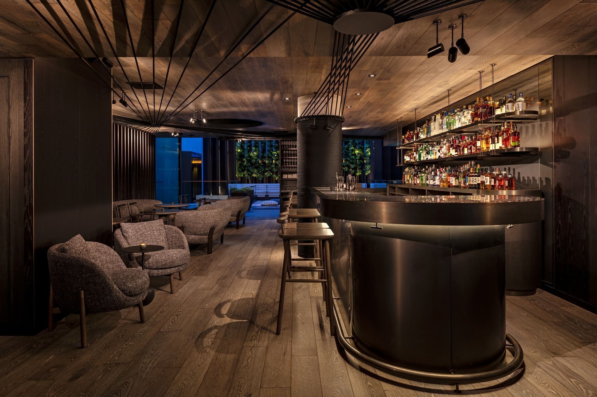 Sleek bar area in Shima Gardens, ideal for intimate gatherings and cocktail events.