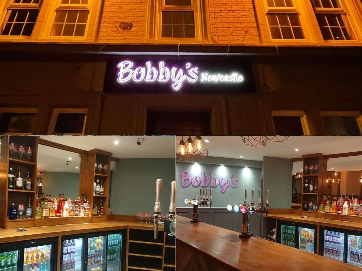 Vibrant Bobby's Bar in Newcastle, ideal for events with modern decor and ample seating.
