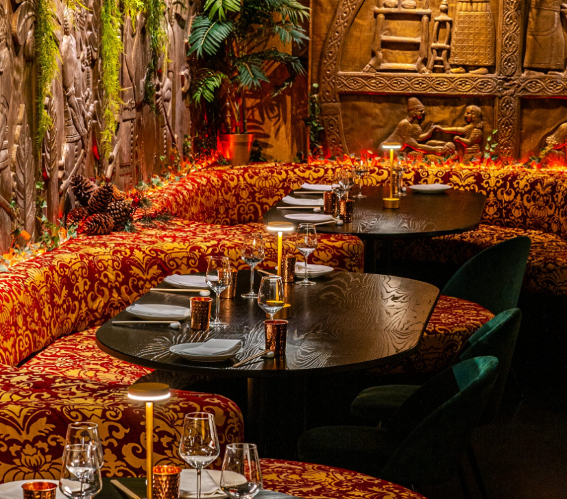 Vibrant dining space at Gilgamesh London, perfect for upscale events and gatherings.