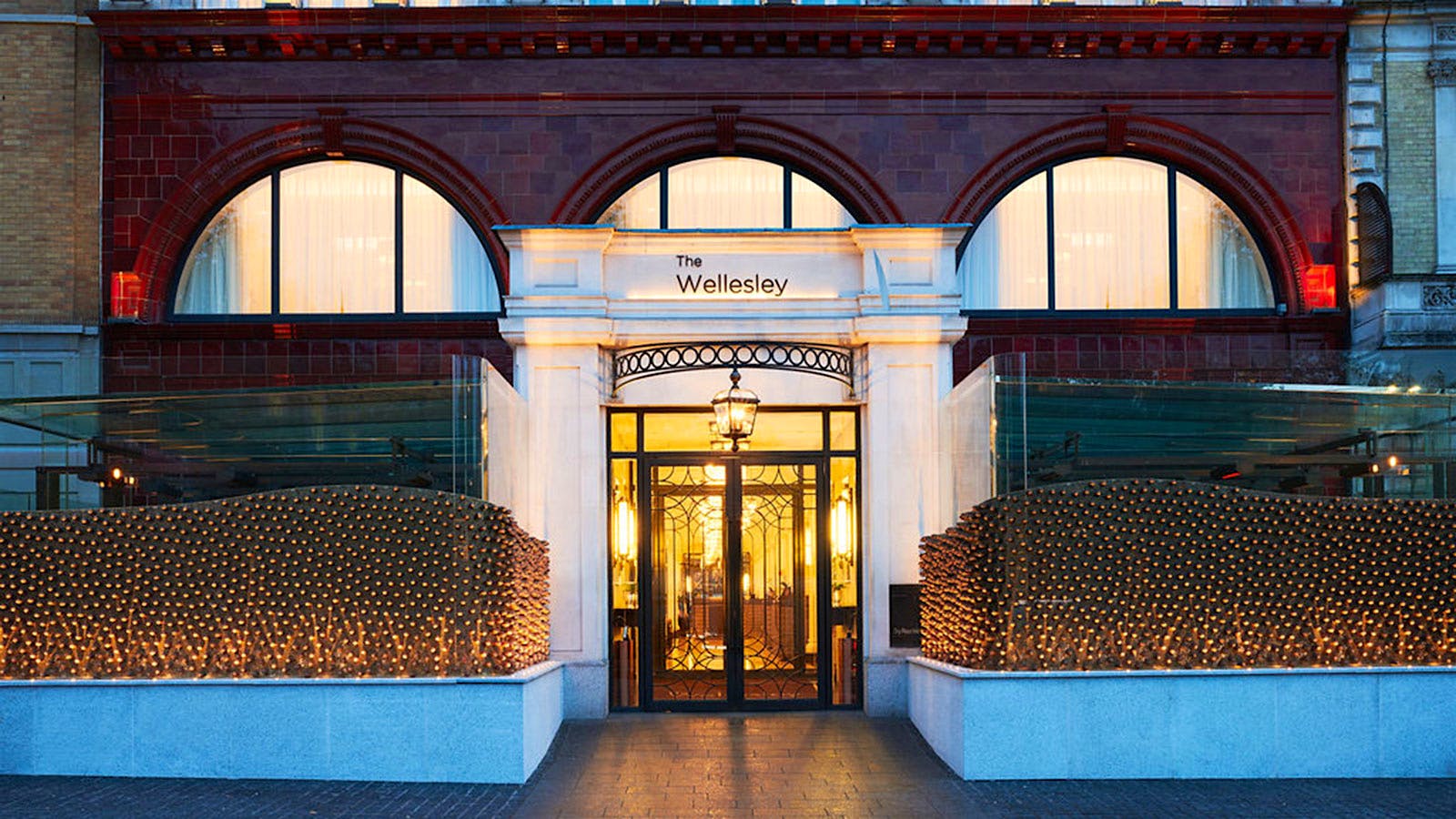Cigar Terrace entrance at The Wellesley, luxury venue for upscale meetings and events.