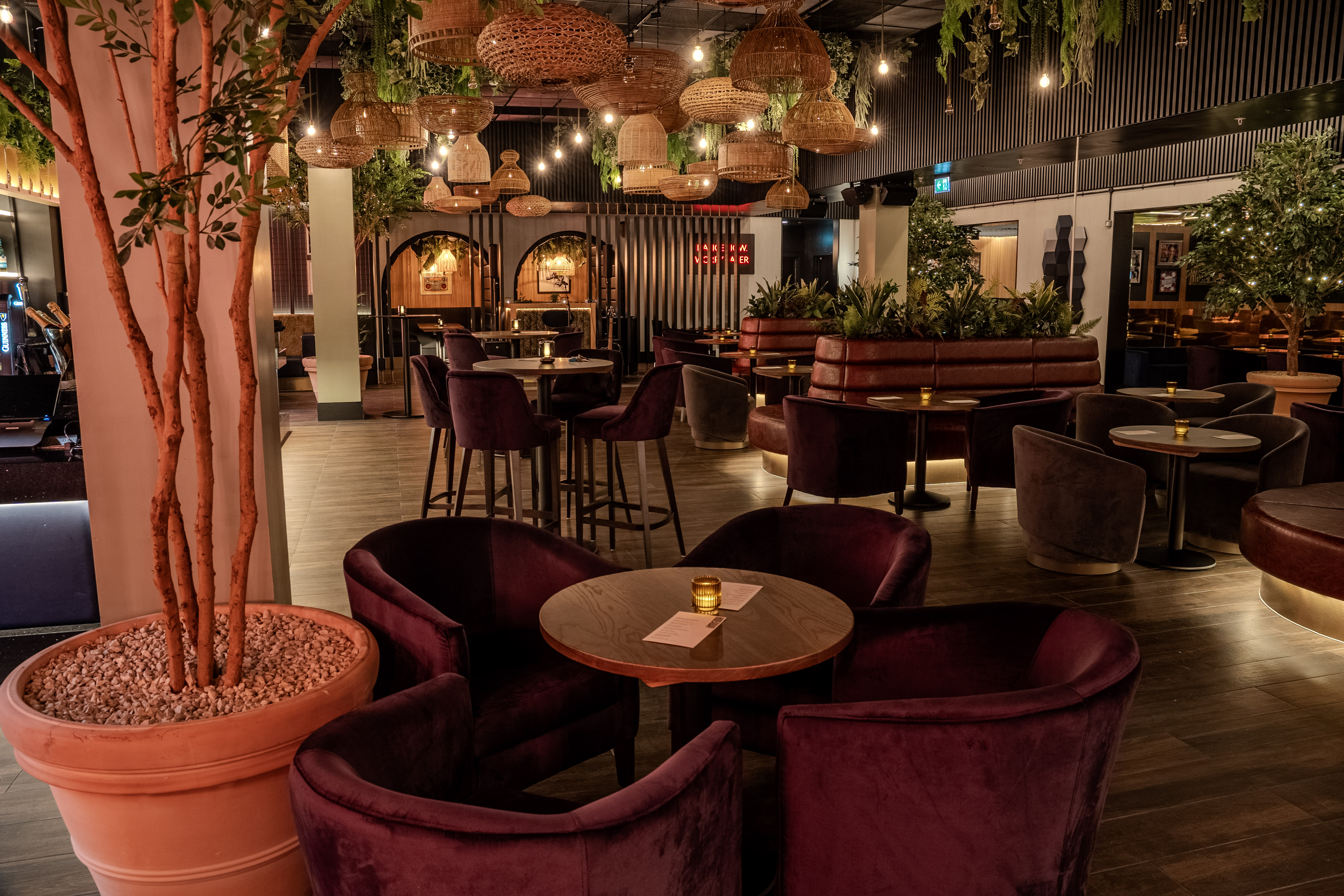Hideaway at Co-op Live: stylish venue with plush seating for upscale events and gatherings.