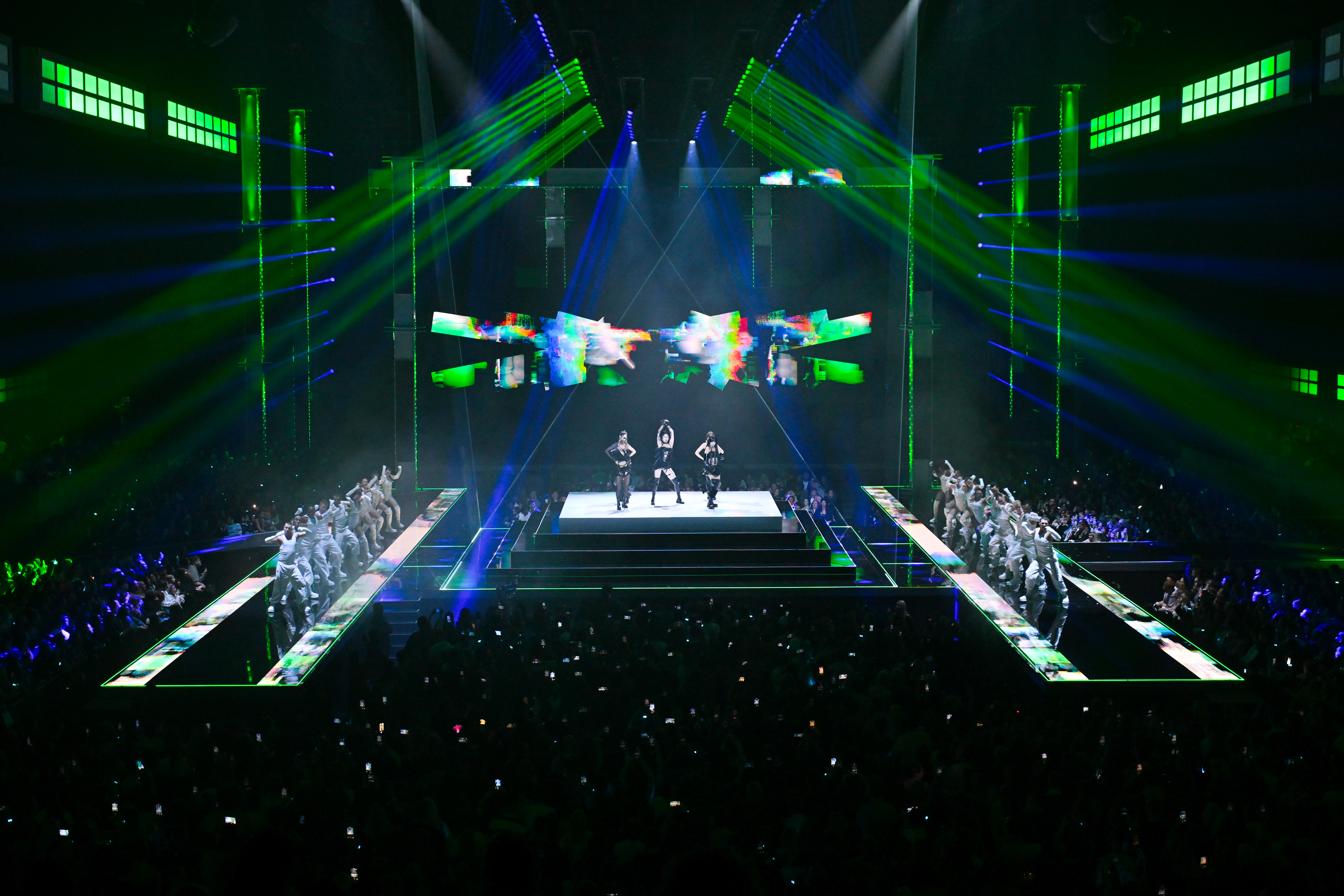 The Bowl at Co-op Live: immersive concert stage with dynamic lighting for large events.