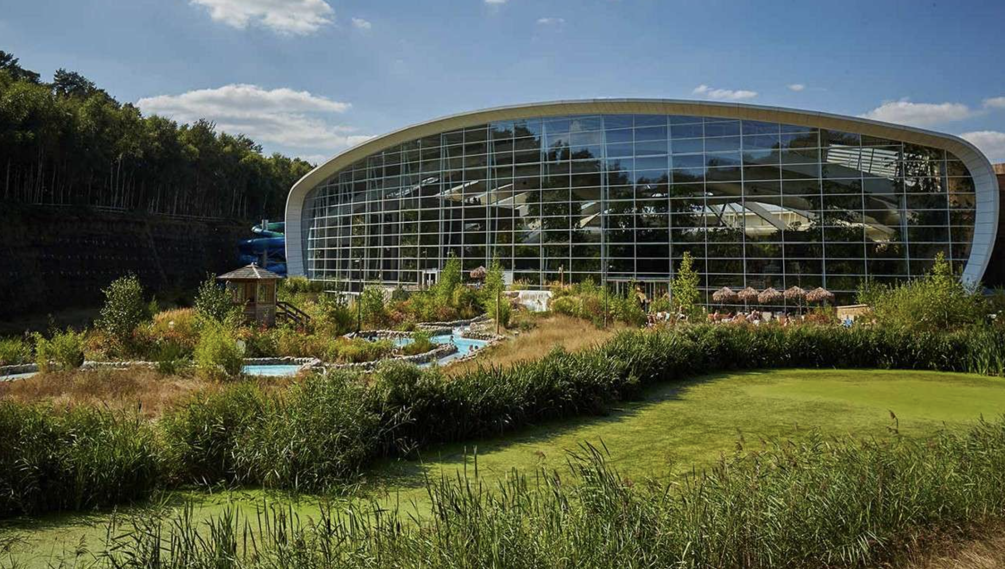 Wilstead Suite at Centre Parcs, modern venue with glass front, ideal for events and meetings.