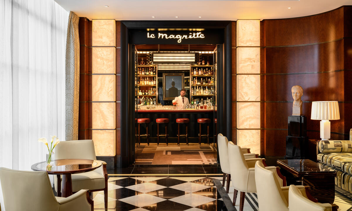 Le Magritte Bar & Terrace, elegant decor for networking events and informal meetings.