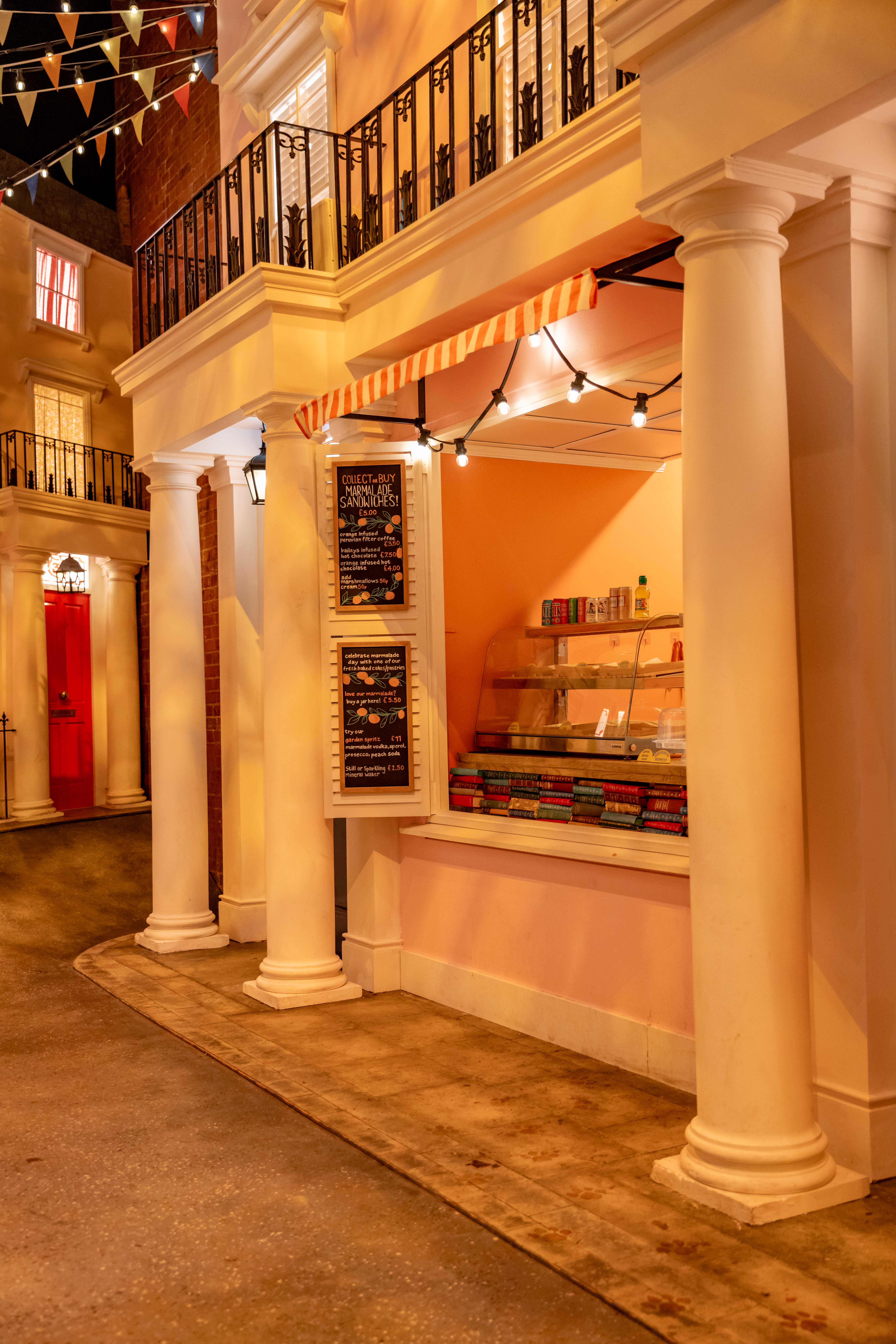 Charming event space with vibrant snack stand at Paddington Bear Experience venue hire.