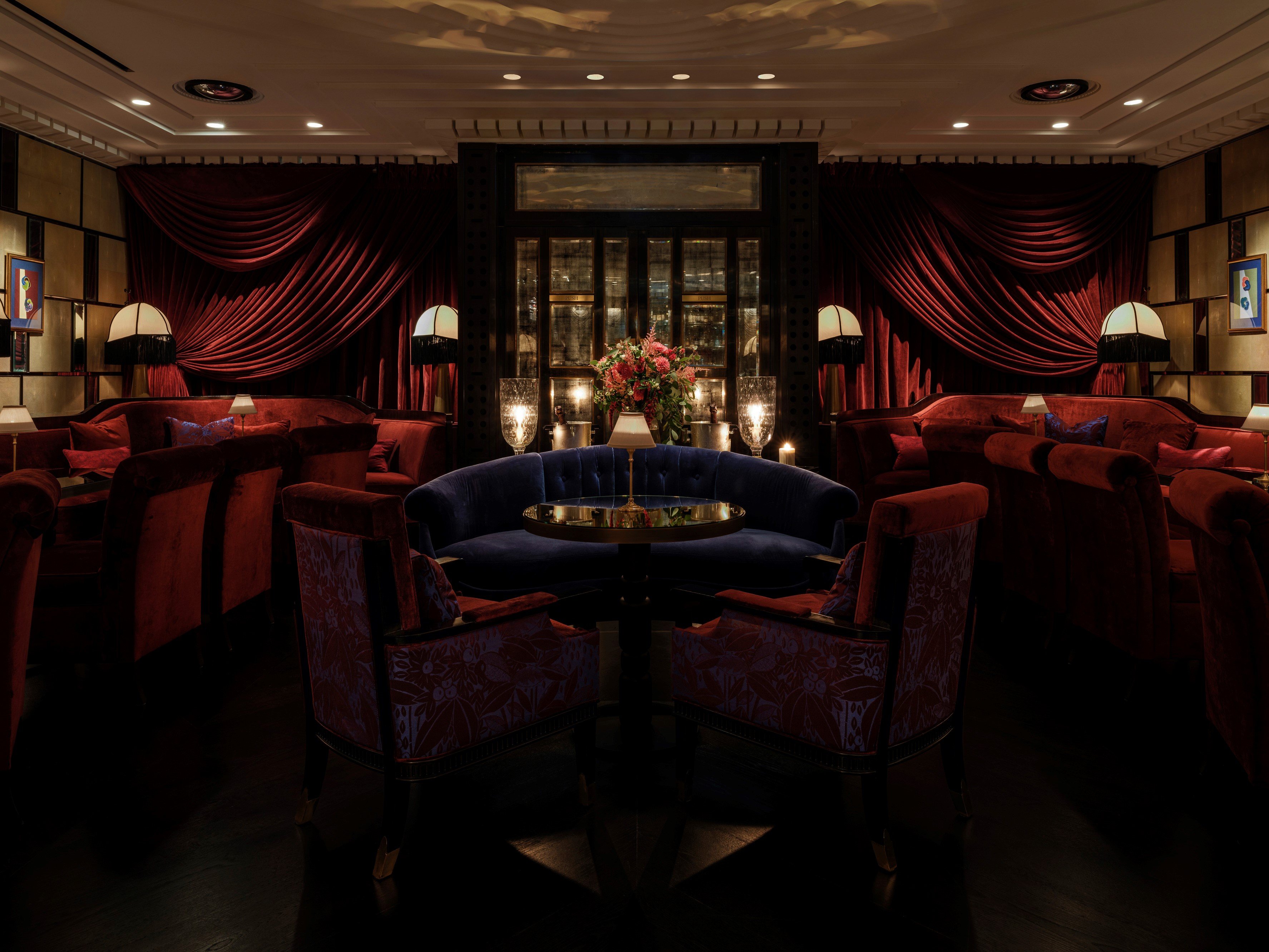 Elegant lounge at Velvet, Corinthia London, perfect for networking events and intimate meetings.