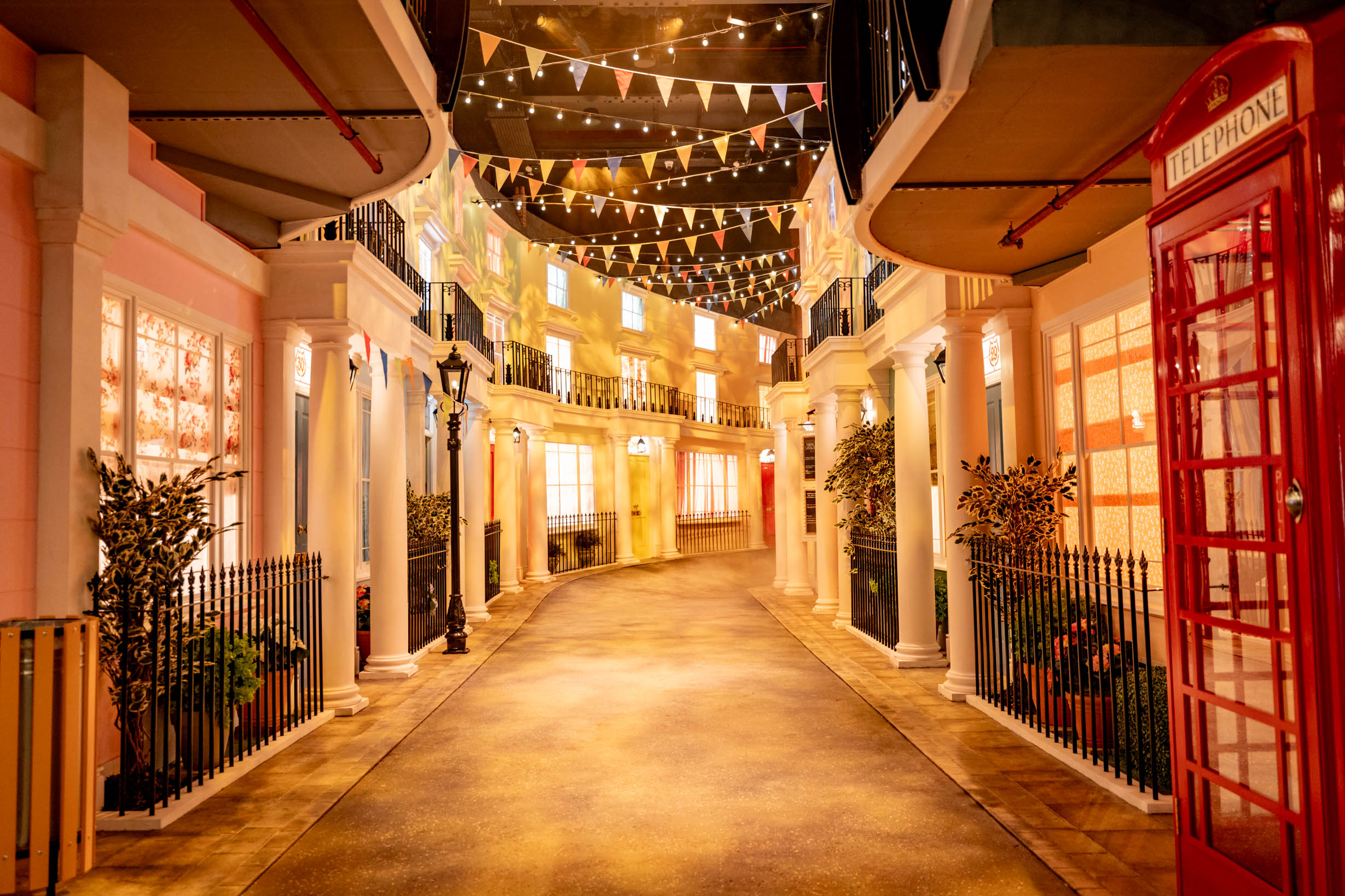 Windsor Gardens in The Paddington Bear Experience, vibrant street setting for events.