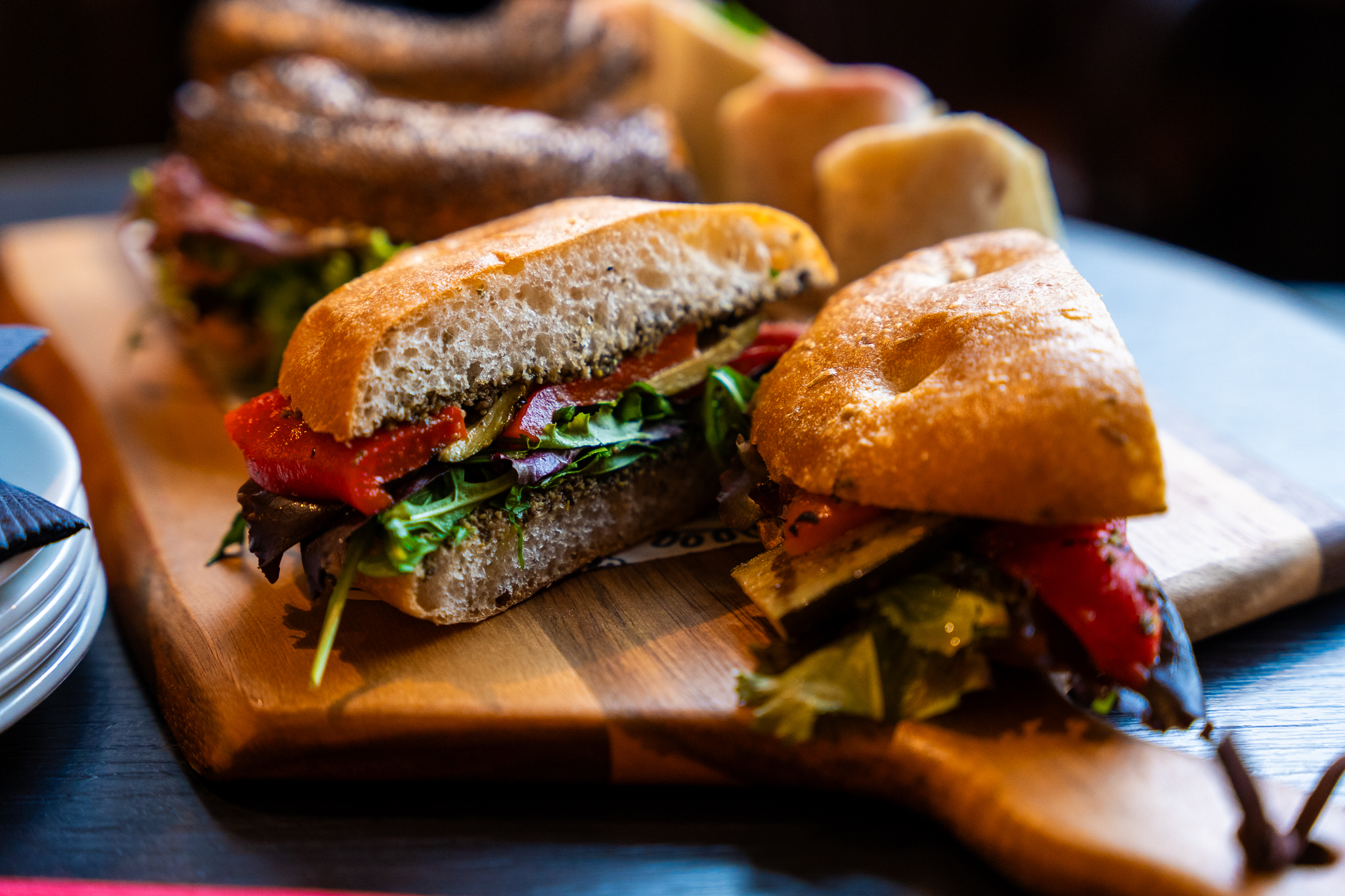 Gourmet sandwich platter at Top Hat Restaurant & Bar for events and networking.