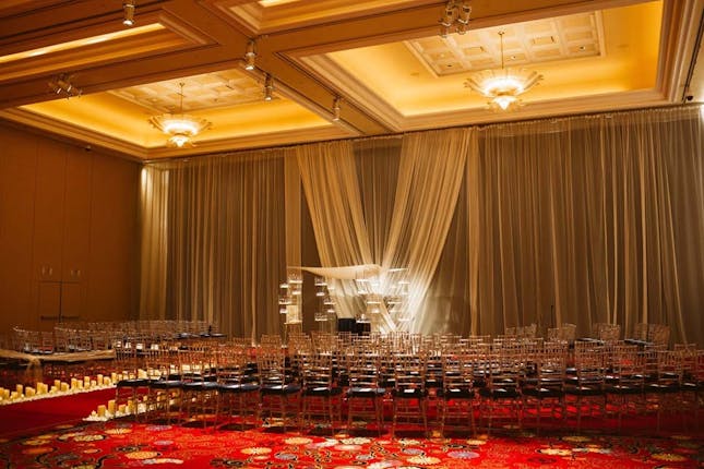 Elegant Picasso Ballroom at Encore Boston Harbor, ideal for formal events and ceremonies.