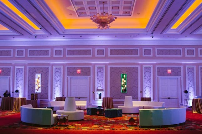 Elegant Picasso Ballroom at Encore Boston Harbor for networking events and social gatherings.