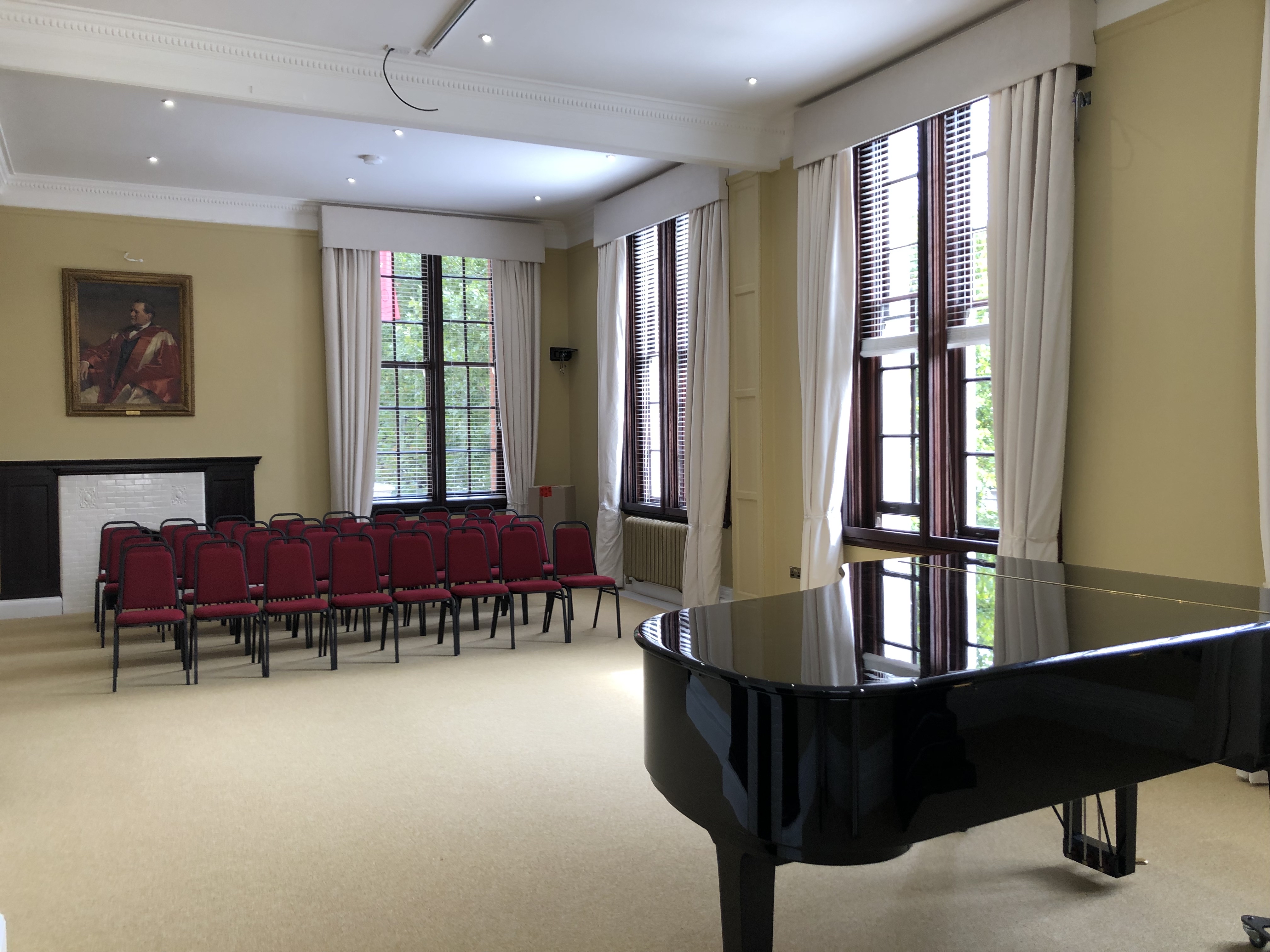Forsyth Room at Royal Academy of Music with grand piano, ideal for events and performances.