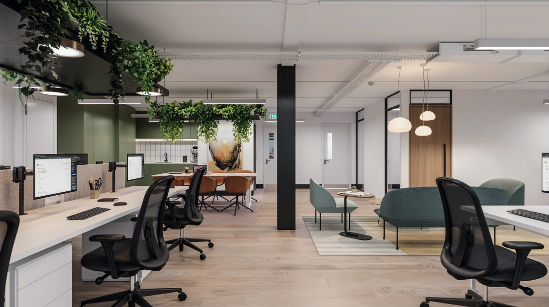 Modern meeting room in Phoenix House with greenery, ideal for workshops and team-building.