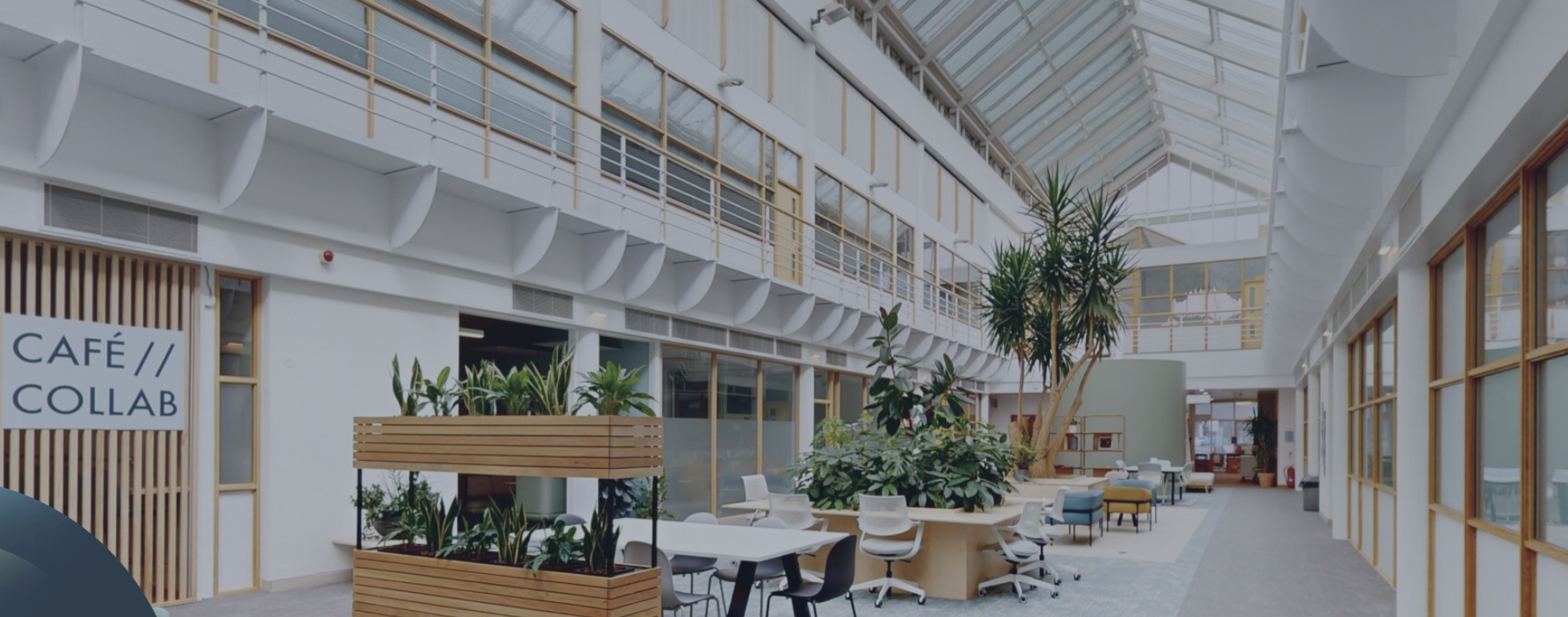 Modern open-concept meeting space in Cambridge Innovation Parks, ideal for collaboration events.