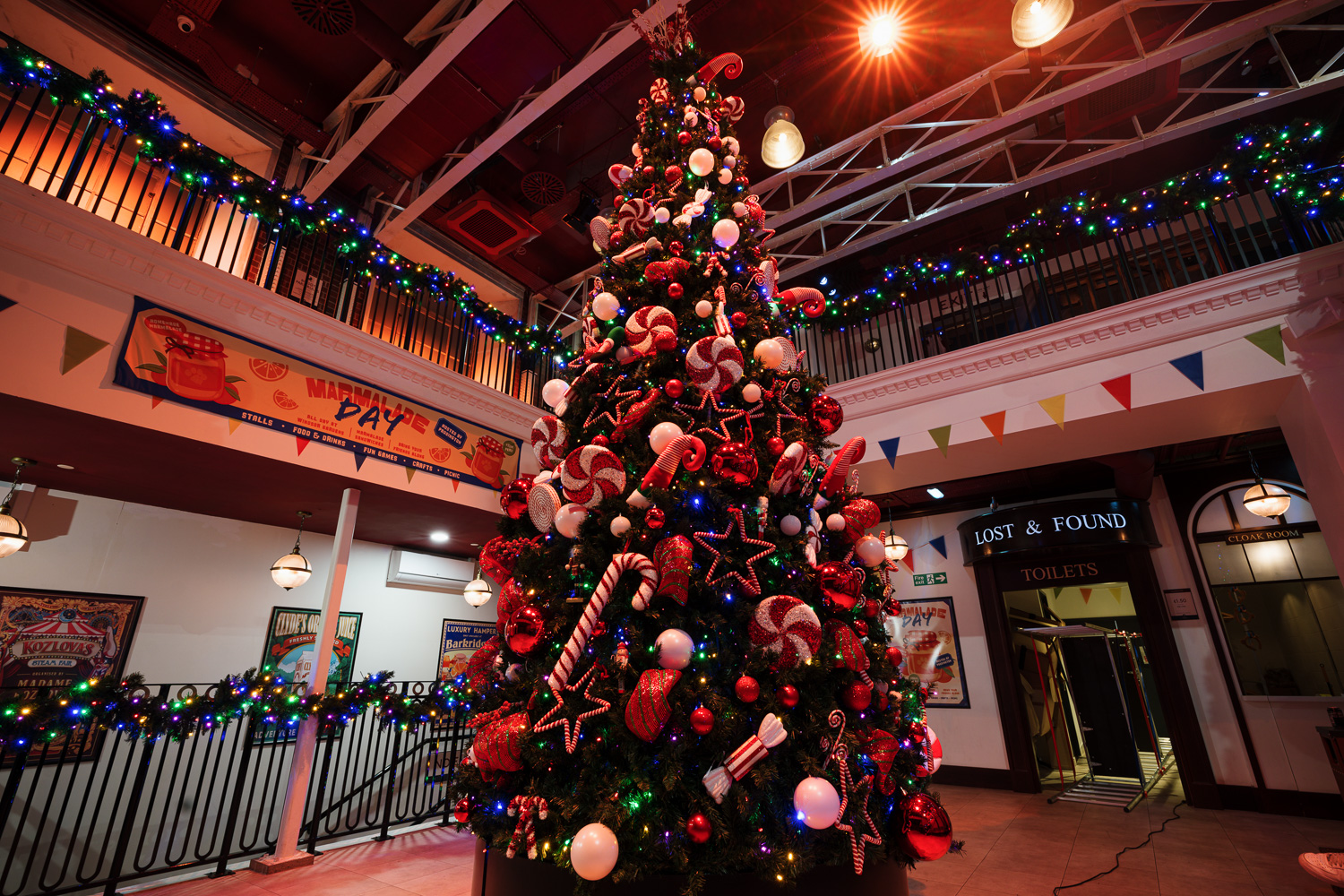 Christmas tree at Paddington Bear Experience, perfect for holiday parties and events.